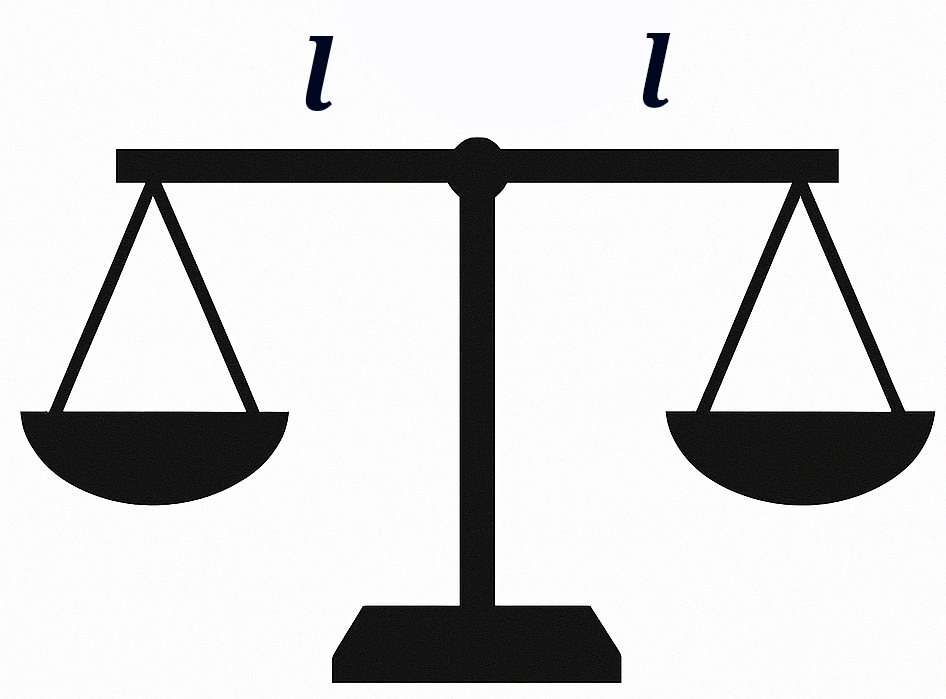 Obrazek ma ilustrowac rozdział o zastosowaniu średniej geometrycznej do ustalenia wyniku ważenia na wadze o nierównych ramionach Waga szalkowa o równych ramionach
