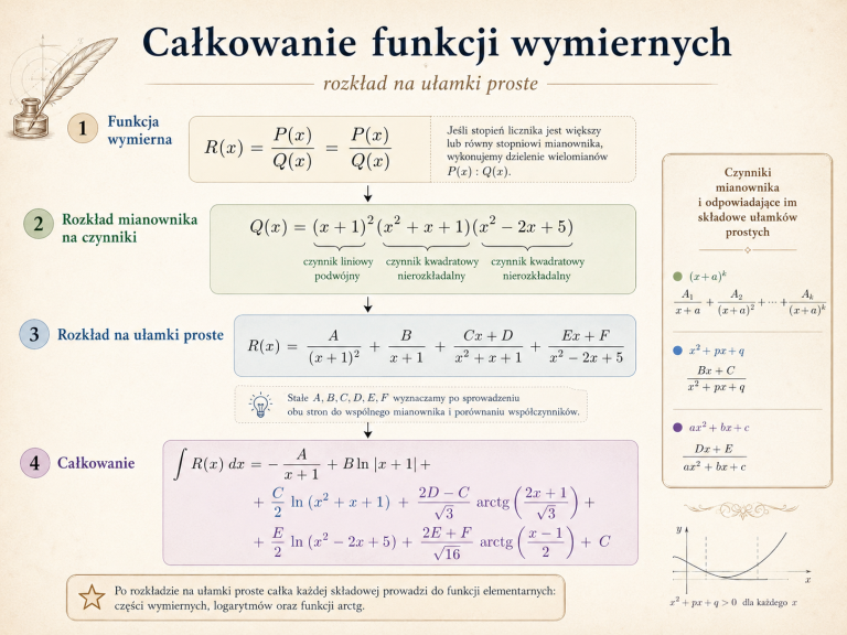 Ilustracja do artykułu o całkowaniu funkcji wymiernych